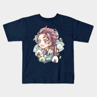 Demon Slayer Kimetsu no Yaiba Kamado Tanjiro with Onigiri Kids T-Shirt